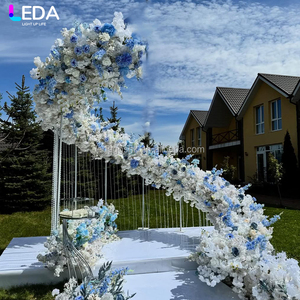 ซุ้มโค้งรูปตัว S สีฟ้าประดับดอกกุหลาบสำหรับงานแต่งงาน แบรนด์ LEDA Birthday Party Modern Garden - Product Image 3