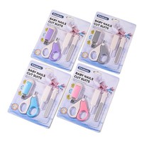 Kit de Soin Portable 4 Pièces pour Bébé : Coupe-Ongles de Sécurité en Plastique avec Accessoires de Toilettage – Idéal pour Nouveau-né et Usage Domestique – Produit de Sécurité pour Bébé