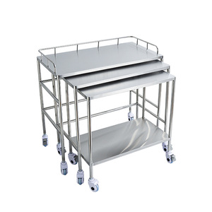 Carrito de Hospital de Acero Inoxidable Kang Key de 800-1000 mm, 3 Niveles, con Ruedas con Freno para Uso Médico - Product Image 2