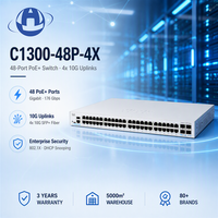 Switch PoE+ Gigabit de 48 Puertos Catalyst C1300-48P-4X, 370W, 4x10G SFP+, Montable en Rack, para Oficinas, Pequeñas y Medianas Empresas, Cámaras CCTV y Sistemas en la Nube