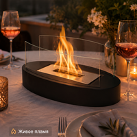 Cheminée de table ovale classique en stock UE, foyer d'intérieur sans fumée au mini-éthanol pour les fêtes de fin d'année