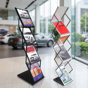 Présentoir de catalogue pliable professionnel en alliage d'aluminium à 5 niveaux, esthétique contemporaine, pour la diffusion de documentation (ODM) - Product Image 5