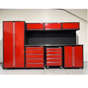 Organisateur d'outils d'établi modulaire direct d'usine armoire de garage en métal rouge