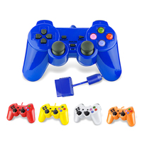 PS2 Kontroler Berkabel, Gamepad Kejutan Ganda untuk Sony Playstation 2 Hitam PS2 Pengontrol Berkabel Gamepad Guncangan Ganda untuk Sony Playst