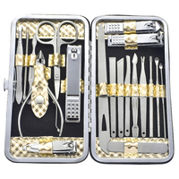 WELLFLYER MS-825 Ensemble de manucure et pédicure en acier au carbone, kit de coupe-ongles avec étui pour hommes et femmes, cadeaux