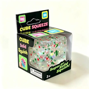 2026 Hot Sell Christmas Sequins Malt Sugar Squishy Ice <b>Cube</b> Slow Rebound Stress Relief Squeeze Ball <b>Table</b> Game Educational TPR - Product Image 1