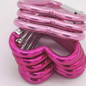 45mm Cordón Llavero Amor Corazón en forma de gancho Rosa Rojo Aluminio Resorte Gancho Mosquetón - Product Image 3
