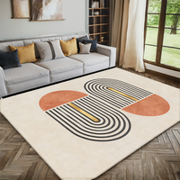 Tapis d'intérieur rayé de haute qualité de style nordique, 100% polyester, fabriqué à la machine, doux, antidérapant, imperméable, réversible, style moderne pour la maison