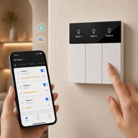 Interrupteur mural tactile intelligent Tuya Zigbee 86 avec écran d'affichage, personnalisable (icônes, nom, statut), 1, 2, 3 ou 4 gangs, fil neutre, compatible Alexa, CE, RoHS
