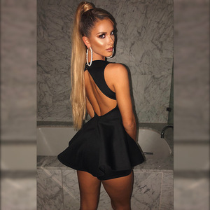 <span class=keywords><strong>Robe</strong></span> amincissante dos nu à col en V profond populaire sexy sans manches avec décoration à paillettes taille naturelle lavable - Product Image 4