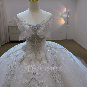Robes de mariée à manches amovibles, robes de bal de luxe à sequins, robes de mariée princesse perlées, Vestido De Novia Lsjj97 - Product Image 4