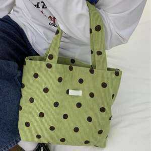 Сумка-ланчбокс из вельвета с полосками и логотипом на заказ, для студентов и работы, с узором в горошек, на молнии, из вельвета, для бенто - Product Image 5