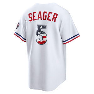 2026 <span class=keywords><strong>USA</strong></span> 250 Cuatro de Julio Texas # 5 Camisetas de Béisbol Personalizadas con el Número 5 de Seager, Bordadas, Uniformes Juveniles, Ropa Deportiva - Product Image 6