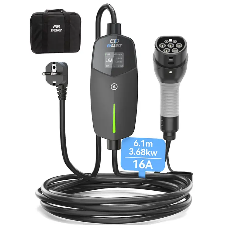 3.6KW Type 2 Réglable 8A 10A 12A 16A Offre Spéciale Chine Vente en Gros Voiture Électrique EV Station de Recharge Europe Chargeur Portable