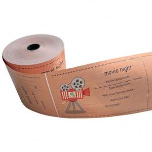 Rouleau de papier thermique pour billets de cinéma 80 mm x 80 mm, dernière version 2025, logo et design personnalisés - Product Image 1