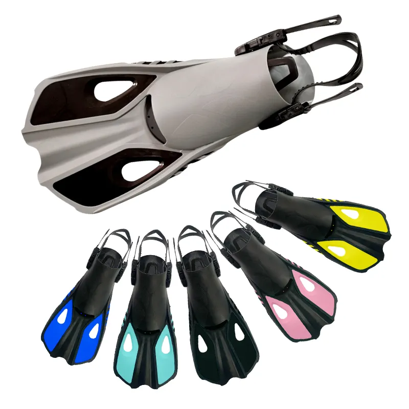 ODM OEM ayarlanabilir kauçuk şnorkel yüzgeçleri serbest flipper yumuşak TPR kayış tüplü uzun ücretsiz yüzmek dalış giyim aksesuarları yüzgeçleri