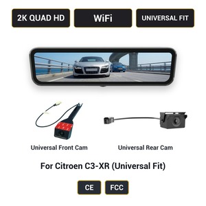 Caméra <span class=keywords><strong>de</strong></span> tableau <span class=keywords><strong>de</strong></span> bord pour rétroviseur Citroën <span class=keywords><strong>C3</strong></span>-XR H-X Streaming 2K 9,2 pouces WiFi, ajustement universel - Product Image 1
