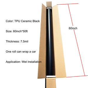 Film de protection de carrosserie automobile <span class=keywords><strong>en</strong></span> TPU céramique noir métallisé satiné anti-rayures 1,52*15m, film vinyle auto-cicatrisant <span class=keywords><strong>en</strong></span> TPU - Product Image 2