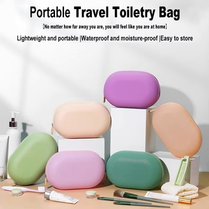 Sac de voyage cosmétique promotionnel, imperméable, en silicone, avec logo personnalisé, trousse de toilette personnalisée - Product Image 5