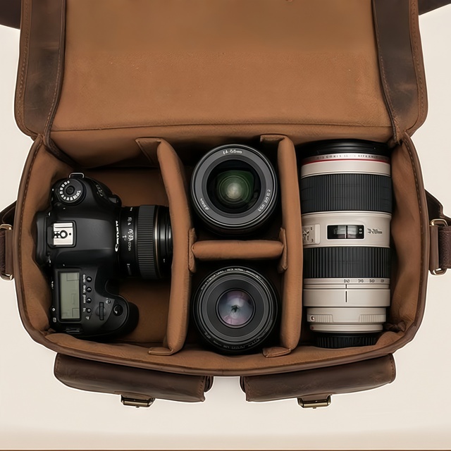 Manufacturer OEM Custom Fashion Travel Mirrorless Camera Bag Leather Compact DSLR Compact Camera Sling Bag