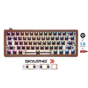 Tastiere meccaniche personalizzate 61 tasti RGB Hot Swap Gateron custodia in legno kit fai da te per Skyloong produttore originale