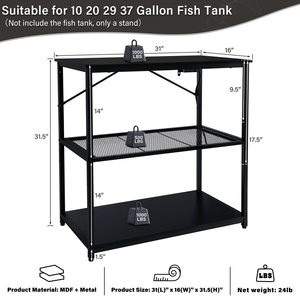 Support d'<span class=keywords><strong>aquarium</strong></span> de bureau à domicile noir robuste support de réservoir de poissons avec armoire de rangement de prise de courant tortue réservoir Reptile Terrarium - Product Image 5