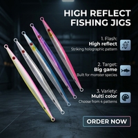 Leurre de pêche en mer de haute qualité, jigging métallique lumineux coulant, 60-350g, pour la pêche en eau salée, sans hameçons
