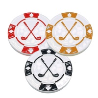 Marqueur de balle de golf style jetons de poker, multicolore, haute précision, avec positionnement magnétique, logo personnalisé, accessoire de golf