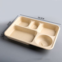 Plateau de restauration rapide vert personnalisé, vaisselle en pâte de 9 pouces 100% Compostable. Assiettes en papier Bagasse canne à sucre