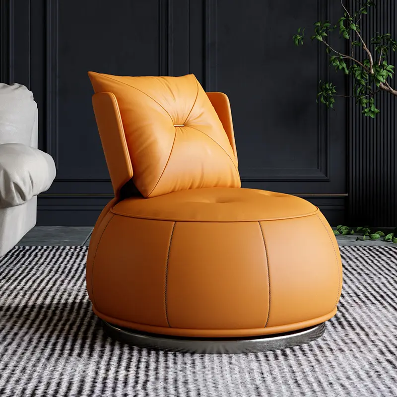 Cadeira de sala de estar design acessente, cadeira com barril giratório amplo