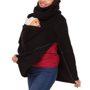 Ropa personalizada para embarazadas, sudadera a la moda, venta al por mayor de ropa de invierno para bebés, <span class=keywords><strong>abrigo</strong></span> canguro de maternidad, chaqueta polar para mamá - Product Image 4