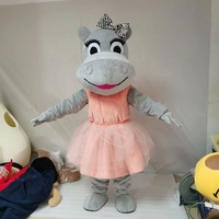 Costume de mascotte en peluche hippopotame gris unisexe pour adulte Blue Sky pour Halloween et usage commercial