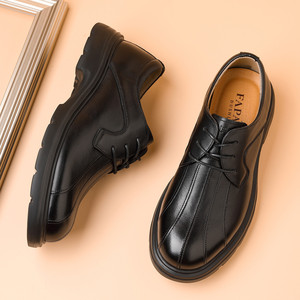 Chaussures pour hommes en cuir véritable, style business décontracté - Nouvelle collection Printemps 2026, style britannique à bout rond, chaussures de mariage - Style amélioré - Product Image 3