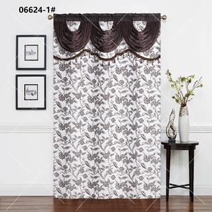 Venta al por mayor asequible varilla bolsillo Jacquard <span class=keywords><strong>cortinas</strong></span> para sala de estar ventanas cenefas <span class=keywords><strong>cortinas</strong></span> con exquisitos colgantes de borla - Product Image 4
