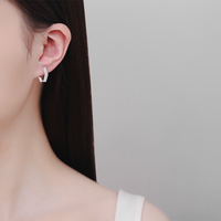 Boucles d'oreilles créoles Huggie en argent sterling 925 avec moissanite, plaqué rhodium, sertissage griffe, bijoux de mode de luxe tendance