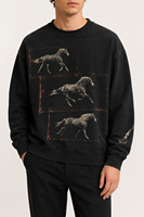 Servizio di Produzione OEM in Serie di Felpe Nere in Misto Cotone e Poliestere, Tessuto French Terry, Personalizzazione con Stampa Serigrafica per Uomo