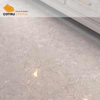 Mosaïque de carreaux en marbre grec naturel poli CTS Thassos White Stone, motif étoile, mélange de nacre, découpe jet d'eau