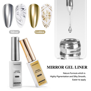 Esmalte de Gel para Dibujar Líneas Metálicas en Dorado y Plateado, Esmalte de Gel para Pintar Uñas con Hilo Dorado Champán - Product Image 5