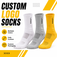 Chaussettes de sport personnalisées avec logo, chaussettes de sport à usage quotidien, chaussettes rembourrées pour l'entraînement léger et les tenues décontractées