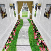 Tapis de conception de fleurs imprimées 3d, en velours cristal, coureurs de couloir, Long tapis pour couloir