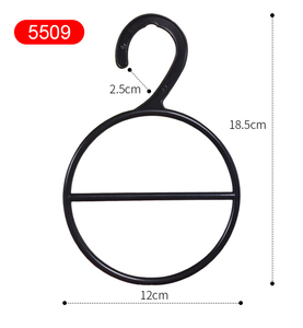Cintre d'écharpe en plastique supports de cercle anneau simple rond avec crochet affichage boucle cintre - Product Image 2