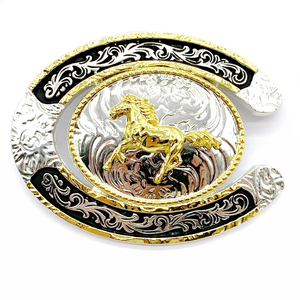 Southwest Retro Double Eagle Cowboy <b>Hat</b> Bolo Tie Two Tone Alloy Black Braided Leather Rope Mens Western Neck Jewelry - Product Image 2