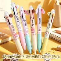 Stylo gel thermochromique effaçable quatre couleurs à encre liquide pour journalisation, école et bureau