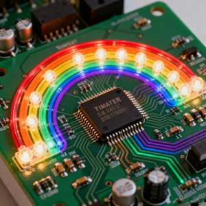 لوحة دوائر كهربائية قوسية بإضاءة LED قوس قزح مع شريحة مؤقت للتوقيت الصناعي ونظام التصور - Product Image 1