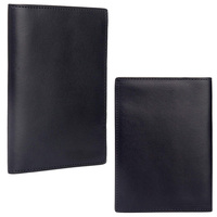 Funda para pasaporte de cuero genuino con logotipo personalizado, tarjetero de negocios con bloqueo RFID, multifunción