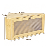 Boîte à pain en bambou écologique, design moderne et peu encombrant, grande capacité, boîte de fermentation du pain pour la cuisine