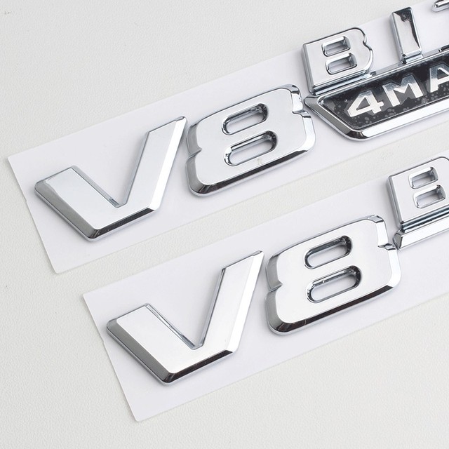 3D ABS Waterproof Car Fender Side Badge Sticker Chrome Letters V8 BITURBO 4MATIC Emblem for Mercedes E63S GLC63 Car Styling