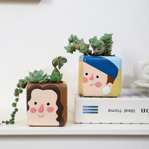 Van Gogh Retro Art Mini Pot <span class=keywords><strong>de</strong></span> fleur <span class=keywords><strong>de</strong></span> bureau Style classique Résine Charnue <span class=keywords><strong>Jardin</strong></span> Design Matériel numérique Pots <span class=keywords><strong>de</strong></span> fleurs Jardinières - Product Image 3