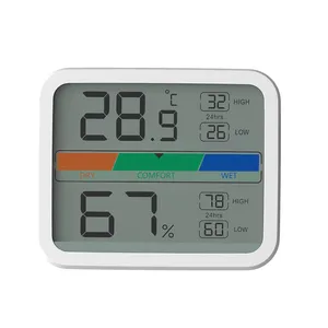Indoor Thermometer And Hygrometer Digital Outdoor Mini Wireless Hygromet Multifunctional With Clock