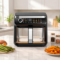 Friteuse à air grande capacité 5,5 L, écran tactile numérique LED, sans huile, saine, cuisson rapide, nettoyage facile, appareil de cuisine pour la famille
